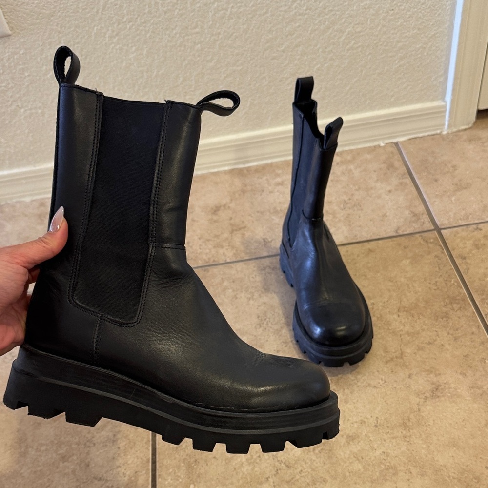 Steve Madden Black Combat Boots